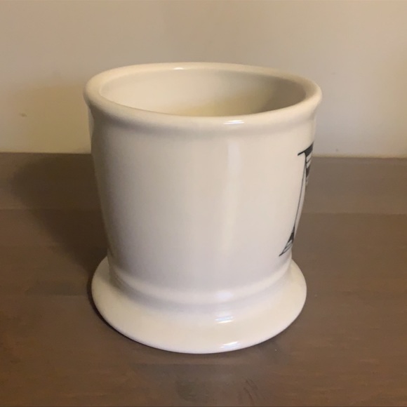 Anthropologie Letter “M” Cream and Black Ceramic Mug - Picture 5 of 6